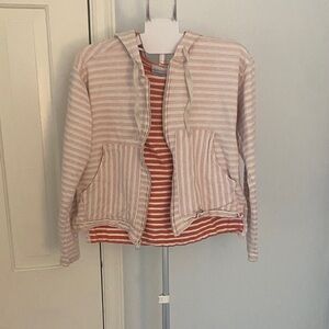 Columbia Kids Striped Jacket - Pink and White